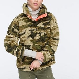 J crew camo teddy fleece jacket.  Brand new.  Tags attached.